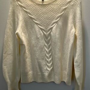 Talbots Petite Cream Cable Knit Sweater Size MP
